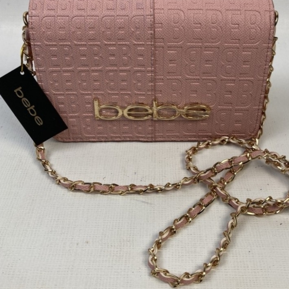 bebe Pink Quilted Chain Crossbody Bag - Picture 2 of 12